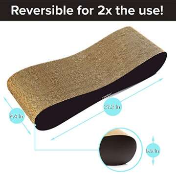 CatGuru Cat Scratcher Lounge, Reversible Cat Scratching Board, Cardboard Cat Scratcher, Premium Cat Scratch Post, Durable Cat Scratchers, Cat Scratching Bed, Cat Scratching Post (XXL)