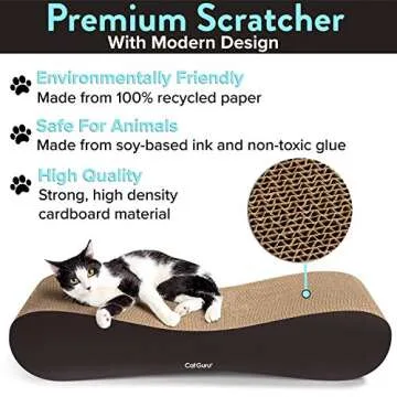 CatGuru Cat Scratcher Lounge, Reversible Cat Scratching Board, Cardboard Cat Scratcher, Premium Cat Scratch Post, Durable Cat Scratchers, Cat Scratching Bed, Cat Scratching Post (XXL)