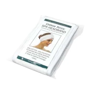 APPEARUS Spa Facial Headband Head Wrap Terry Cloth Headbands Stretch Towel with Closure for Bath, Makeup and Sport (4 Count/White)