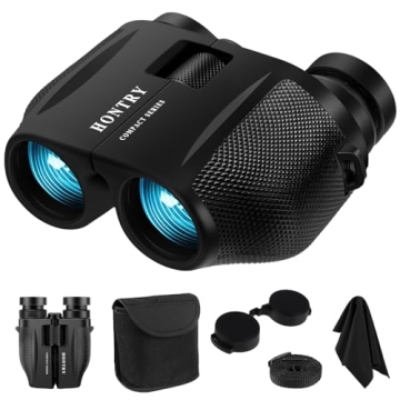 Hontry 10x25 Compact Binoculars for Adults & Kids - Perfect for Bird Watching, Concerts & Sports