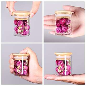 SAIOOL 20 Pack - 2.5 FL OZ (73ml) Mini Spice Jars with Wood Lid, Easy to Clean-BPA Free & Dishwasher Safe -Try filling with Spices, Herbs,Beans, Gifts, Wedding Party Favors, DIY and more