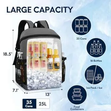 Haimont Backpack Cooler Insulated Leakproof Ice Chest Lunch Backpack for Men Women Hiking Beach Trav...