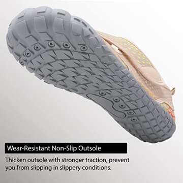 Womens Water Shoes Thicken Soles Cozy Breathable Barefoot Athletic Aqua Shoes for Beach Swim Pool Diving Hiking Water Sports 8 Women