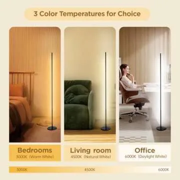 TXONE Modern Floor Lamp-Corner Floor Lamp with Remote Control Adjustable Brightness,59 in Led Floor ...