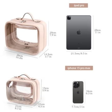 Lychii Clear Travel Toiletry Bag - TSA Approved, Pink