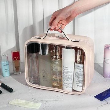 Lychii Clear Travel Toiletry Bag - TSA Approved, Pink