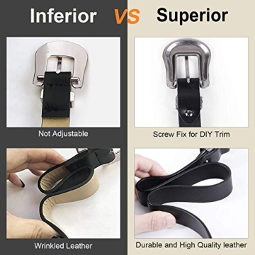 JASGOOD Women Vintage Western Leather Belt Adjustable