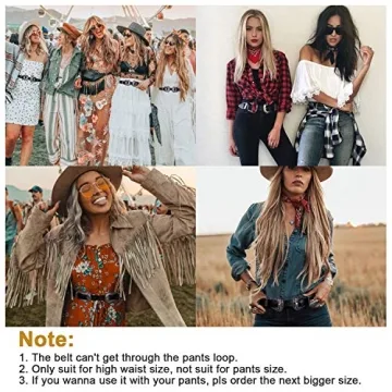 JASGOOD Women Vintage Western Leather Belt Adjustable