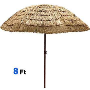 EasyGo 8' Tiki Umbrella for Stylish Outdoor Shade