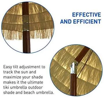 EasyGo 8' Tiki Umbrella for Stylish Outdoor Shade