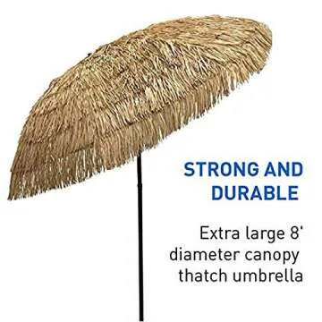 EasyGo 8' Tiki Umbrella for Stylish Outdoor Shade