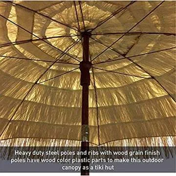 EasyGo 8' Tiki Umbrella for Stylish Outdoor Shade