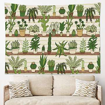 HVEST Cactus Tapestry - Vibrant Tropical Design for Any Space