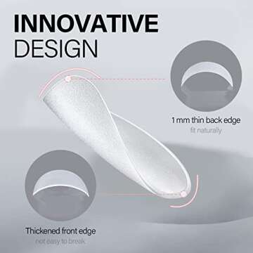 AILLSA Nail Tips, Upgraded Matte Soft Gel Nail Tips No Filed, Pre-shaped Full Cover Medium Almond Nails Clear Acrylic False Gelly Nail Tips for Nail Extension DIY Valentine Gift 15 Sizes, 450Pcs