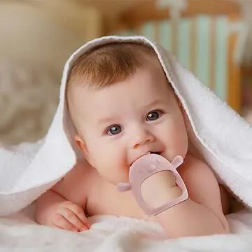 AIXMEET Baby Teething Toys for 0-6 Months - Silicone Mittens