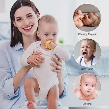 AIXMEET Baby Teething Toys, Soft Silicone Baby Teether Toys for 0-6 Months, Anti-Drop Hand Wrist Wearable Teether, Chew Toys for Sucking Needs, Baby Mitten Teether for Soothing Sore Gum,Pink