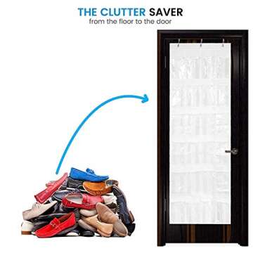 ZOBER Over the Door Shoe Organizer with 24 Pockets