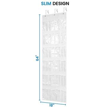 ZOBER Over the Door Shoe Organizer with 24 Pockets