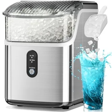 Electactic Nugget Ice Maker - Countertop Pebble Ice Machine, 34lbs/Day, Self-Cleaning, One-Click Ope...