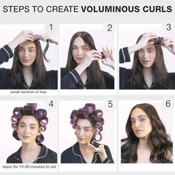 Conair Heatless Curls Hair Roller - 31 Count, Assorted sizes & Colors - Pink, Gray & Purple - Overnight Curl Rollers w/storage case