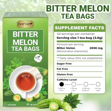 LeafLea Natural Bitter Melon Tea Bags - Cundeamor Herbal Tea for Wellness & Digestion