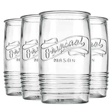 Vibrant Glaver's 20 Oz Mason Collins Glass Set of 4