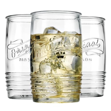 Vibrant Glaver's 20 Oz Mason Collins Glass Set of 4