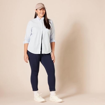 Women's Classic-Fit Button-Down Poplin Shirt in Blue