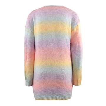 NIHOND Pastel Rainbow Tie Dye Cardigan for Women