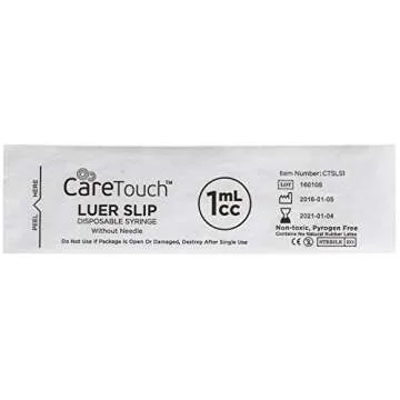 Care Touch CTSLS1-VC Luer Slip Syringe 1ml - 100ct No needle