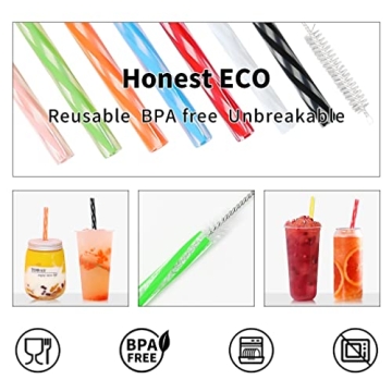 Honest ECO Reusable Straws – Fun and Durable Sipping Solution