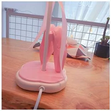 Cozylight Bedside Lamp, Pink Dancing Shoes Design, 14inch Tall Table Lamp with Fabric Stitch Shade for Girl’s Bedroom Décor, Including an E26 LED Bulb (Push Button)