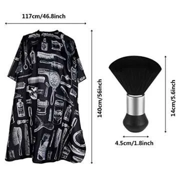 FEBSNOW Professional Hair Cutting Cape with Neck Duster Brush, Salon Barber Cape, Hair Cutting Acces...