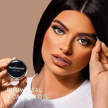 NueDerma - Brow Seal with Castor Oil - Clear Eyebrow Gel, Brow Wax, Waterproof Eyebrow Makeup, Brow ...