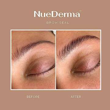 NueDerma - Brow Seal with Castor Oil - Clear Eyebrow Gel, Brow Wax, Waterproof Eyebrow Makeup, Brow Styling Wax for Feathered & Fluffy Brows - 1 OZ