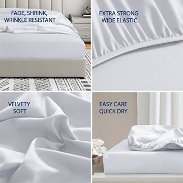 Cathay Home Twin Fitted Sheet - Ultra Soft & Deep Pocket