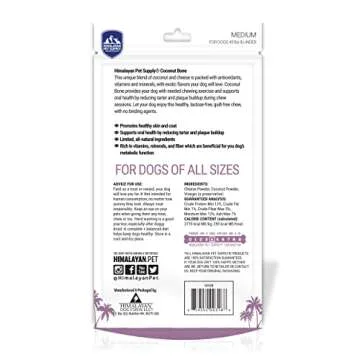 Coconut and Himalayan Cheese Dog Chew | Long Lasting, Stain Free, Protein Rich, Low Odor | 100% Natural, Healthy & Safe | No Lactose, Gluten Or Grains | Coconut Bone | for Dogs 45 Lbs & Smaller