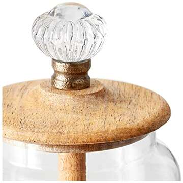 Mud Pie Glass Honey Jar, 5" x 3 1/4" dia, 1100 Milliliters, Clear