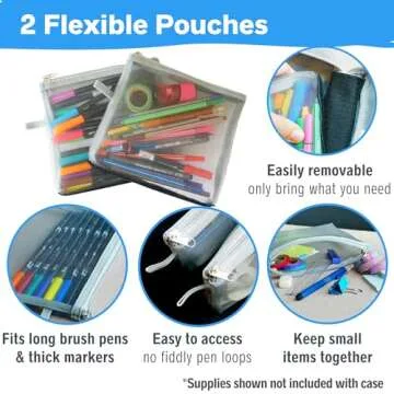 Journal Supplies Storage Case (Teal - Large) - Custom Travel Organizer Holder for B5 Planner, Pens, Journal Supplies and Accessories (Case Only - Supplies Not Included)