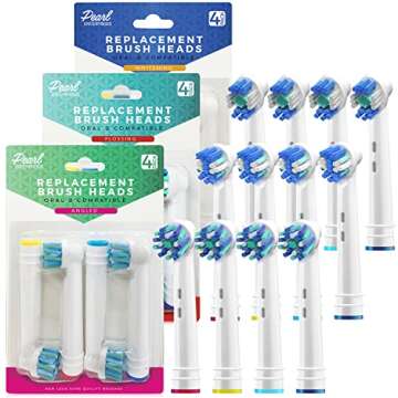 Toothbrush Heads for Oral B, 12 Pack Professional Electric Toothbrush Replacement Heads Medium Dupon...