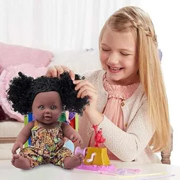 Nice2you Black Baby Doll - Realistic 12in Doll for Kids