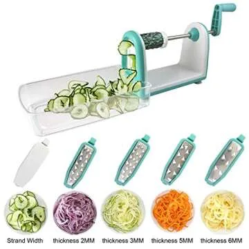 Easy&Fine Spiralizer 5-Blade Vegetable Slicer for Healthy Cooking