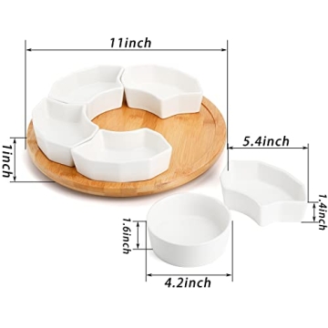 SOUJOY 11'' Lazy Susan Serving Tray - 360° Rotatable Design