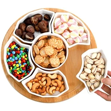 SOUJOY 11'' Lazy Susan Serving Tray - 360° Rotatable Design