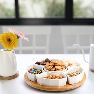 SOUJOY 11'' Lazy Susan Serving Tray - 360° Rotatable Design