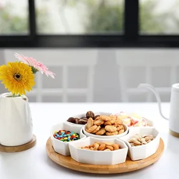 SOUJOY 11'' Lazy Susan Serving Tray - 360° Rotatable Design