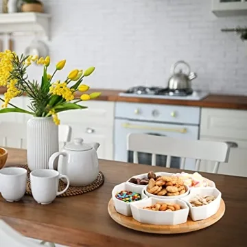 SOUJOY 11'' Lazy Susan Serving Tray - 360° Rotatable Design