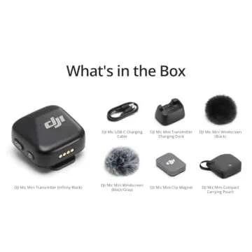 DJI Mic Mini Transmitter (Infinity Black), Ultralight, Detail-Rich Audio, DJI OsmoAudio, Noise Cancelling, Wireless Microphone for Camera/iPhone/Android, Vlog, Streaming