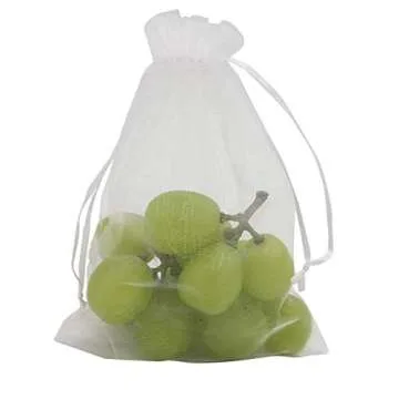 Wudygirl 100pcs 5X7 Inches White Organza Bags Christmas Drawstring Pouches Party Wedding Favor Bags Goodie bags(White 5x7)