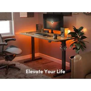 FEZIBO Electric Standing Desk, 48 x 24 Inches Height Adjustable Stand up Desk, Sit Stand Home Office Desk, Computer Desk, Rustic Brown